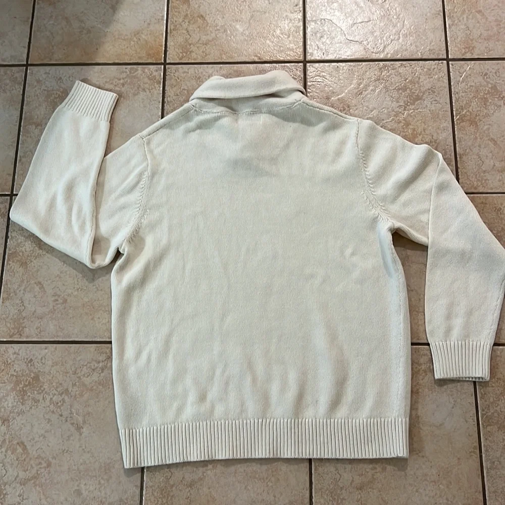 Goodthreads‎ Cotton Fold Over Collar Sweater Cream, Sz XL